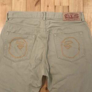 ★XL★ APE HEAD 刺繍 コットンパンツ a bathing ape BAPE pants エイプ ベイプ アベイシングエイプ k88