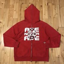 ★激レア★ KAWS ASNKA bape head パーカー Lサイズ a bathing ape full zip hoodie red カウズ エイプ ベイプ アベイシングエイプ 5tv_画像1