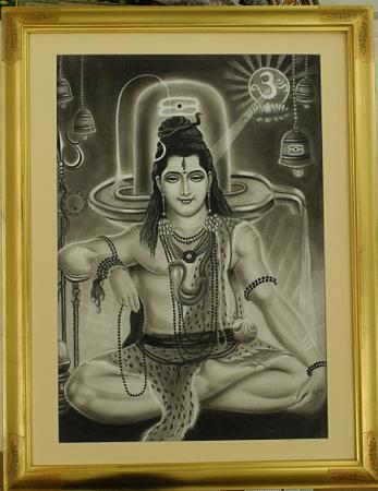 (2) Буддийские картины в рамах для украшения интерьера., произведение искусства, Рисование, Карандашный рисунок, Рисунок углем