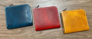ハンドメイド L字ファスナー財布 本革 レザー