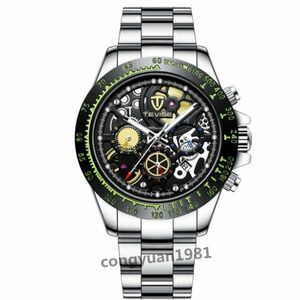 OX012:男性高級腕時計 機械式自動巻 カレンダー 曜日表示 24h スケルトン メンズウォッチ 夜光 防水 紳士 3色選択 シ