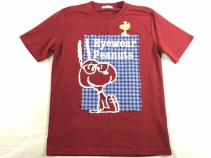 ■【PEANUTS】ピーナッツ/メンズ スヌーピープリント メッシュ 半袖Tシャツ[M]赤《美品》
