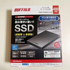 バッファロー ポータブルSSD SSD-PG480U3-BA ブラック 外付けSSD 480GB