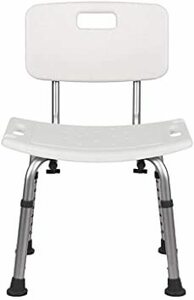 ホワイト(ny126) サンパーシー シャワーチェア 介護 椅子 高さ調節可能 40cm～52cm 耐荷重約100kg 背もたれ