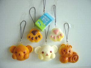 #Gti29GZ..... bread . san rubber with strap all 6 kind squishy *..KITAN CLUB*200 jpy =008126_ c