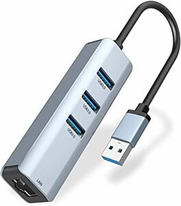 「新品」GJUSB3.04in1バフ USBNR-OU有線lanアダプタ、ABLEWE USB3.0ハブ 有線LAN RJ45変