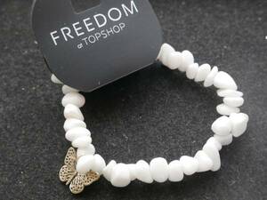  new goods TOPSHOP antique style white Stone butterfly bracele 