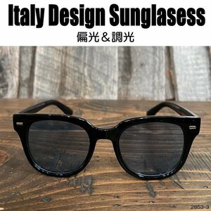 [ polarized light style light sunglasses ]ITALY DESIGN:2853-3V light blue ~ dark blue *we Lynn ton type!