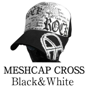 ラインストーン クロス 白黒 新品 メッシュキャップ 野球帽 男女兼用 サイズフリー メンズ レディース スポーツ アウトドア ゴルフ