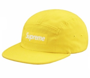 新品 19ss Supreme シュプリーム Washed Chino Twill Camp Cap Box Logo キャップ イエロー