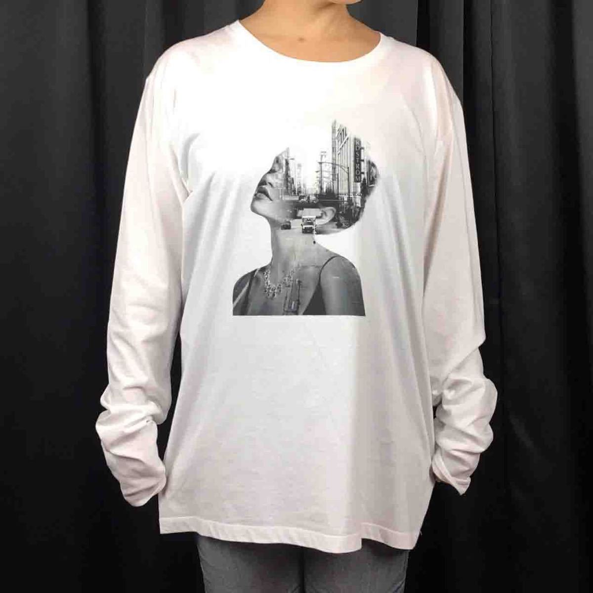 New Urban CITY City Girl Graphic Long T-shirt Long Sleeve T-shirt XS SML XL Big Over Size XXL~4XL Parka, artwork, painting, graphic