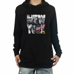 新品 NEW YORK ニューヨーク 自由の女神 アメリカ星条旗 文字グラフィック パーカー XS S M L XL ビッグ オーバーサイズ XXL Tシャツ ロンT