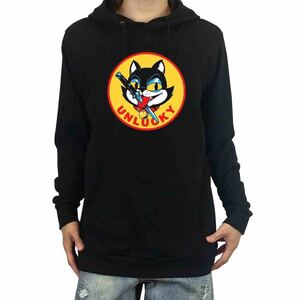 新品 パンク ロカビリー アート UNLUCKY CAT 猫 ねこ ベロ ナイフ ロゴ パーカー XS S M L XL ビッグ オーバーサイズ XXL Tシャツ ロンT 可