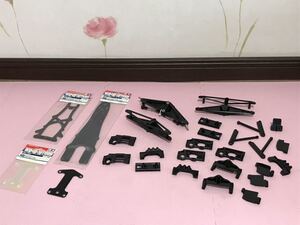 送料無料 1/10 タミヤ F104 ラジコン パーツセット 未使用多数 カーボン アッパー/ロワデッキ/Tバー/サスアーム等 TAMIYA