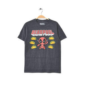 【送料無料】マーベル コミカル デッドプール タコス 半袖 Tシャツ メンズSM MARVEL DEADPOOL アメコミ マーベルコミックス 古着 BB0359