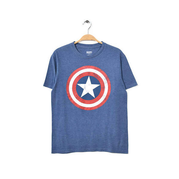 【送料無料】マーベル キャプテンアメリカ ロゴプリント Tシャツ メンズSM マーベルコミックス アメコミ MARVEL 古着 BB0371