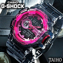 新品 カシオ Casio ジーショック G-SHOCK 腕時計 クリア スケルトン クオーツ 樹脂ベルト 20気圧防水 ストップウオッチ カレンダー ピンク_画像1