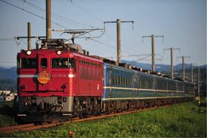 鉄道写真　津軽海峡線を走るED79牽引の14系急行はまなす号