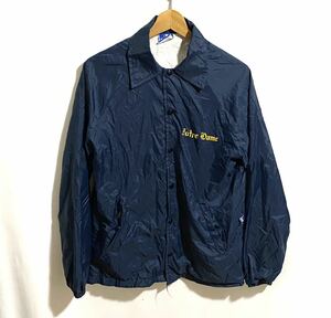 ■90s 90年代 ビンテージ Champion チャンピオン 青タグ Notre Dame ノートルダム ナイロン コーチジャケット 古着 アメカジ サイズS■