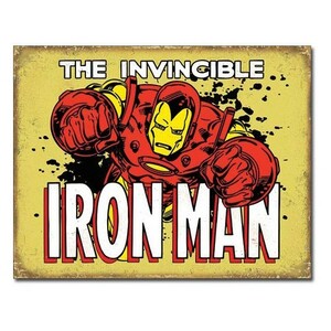 メタルサイン 「Iron Man - Invincible」# 2243 アイアンマン マーベルコミック 縦31.7×横40.5cm アメリカ製