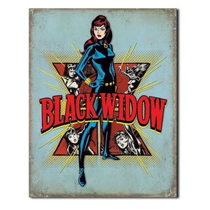 メタルサイン 「Black Widow Retro」# 2242 縦40.5×横31.7cm アメリカ製 壁面ディスプレー