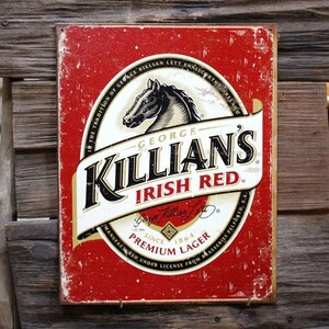 メタルサイン 「Killian's Irish Red Label Weathered」 #1390 ／ブリキ看板／ビール、酒／
