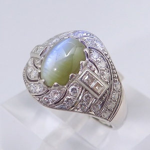 PM platinum ring ring 13 number kliso beryl cat's-eye diamond usually using popular 13 number so-ting[ used ]/10024486