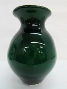KAMEI GLASS カメイガラス フラワーベース 花瓶 花器 花入 花生 華道具 飾り壺 壷 インテリア オブジェ 飾り物 置物 緑 グリーン 高さ23㎝