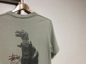 【бесплатная доставка! 90-х годов винтаж сделан в США старая футболка с черной меткой Dinosaur OldStussy Remixed Classics Big и Miety T-Rex
