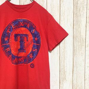 MLB Texas Rangers テキサス・レンジャーズ プリント Tシャツ M メジャーリーグ USA古着 アメリカ古着