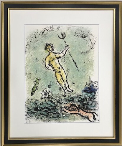【特価】 ≪ マルク・シャガール ≫ リトグラフ【 石版画 】 POSEIDON 1987年 DIE ODYSSEE