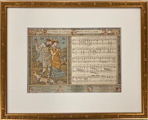 【特価】　≪　　ウォルター　クレイン　　≫　 オリジナルリトグラフ【石版画】　　PAN PIPES 　 ⅩⅥ　　1883年　　WALTER CRANE