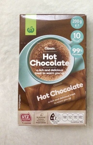 【送料込】Woolwortes Hot Chocolate UTZ認定 ホットチョコレート(200g/10本セット) 99％無脂肪 糖質オフ