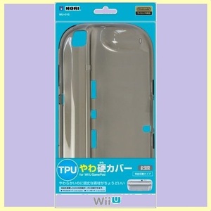 未使用 新品 U】任天堂公式ライセンス商品 【Wii 3-UE 背面保護タイプ ] TPUやわ硬カバ- for Wii U GamePad クリアブラック [