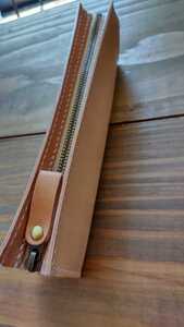 ペンケース 真鍮ホック使用 栃木サドルレザー レザークラフトバンドメイド(B)