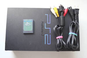 PS2本体セット SCPH-39000RC ブラック 電源コード/AVケーブル/メモリーカード付属 SONY純正動作品