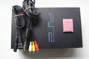 PS2本体セット SCPH-30000 ブラック 電源コード/AVケーブル/メモリーカード付属　SONY純正動作品