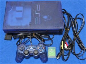 PlayStation2 本体セット SCPH-37000L オーシャンブルー 洋 動作確認済み PS2 SONY 純正品 コントローラー(SCPH-10010) メモリーカード