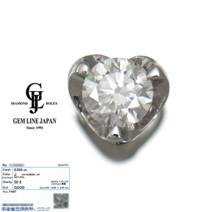 CGLソーティング付 ダイヤ 0.893ct J-SI2-GOOD Pt900 片耳ピアス