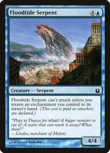 MTG ■青/英語版■《氾濫潮の海蛇/Floodtide Serpent》★FOIL★ 神々の軍勢 BNG