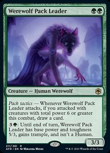 MTG ■緑/英語版■ 《群れ率いの人狼/Werewolf Pack Leader》フォーゴトン・レルム探訪　AFR