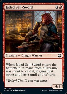 MTG ■赤/英語版■ 《疲れ切った売剣/Jaded Sell-Sword》★FOIL★フォーゴトン・レルム探訪　AFR