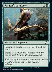 Mtg ■ Green/English Version ■ &lt;&lt; Long Bow/Ranger's Longbow &gt;&gt; Forgon Relum Изучение AFR