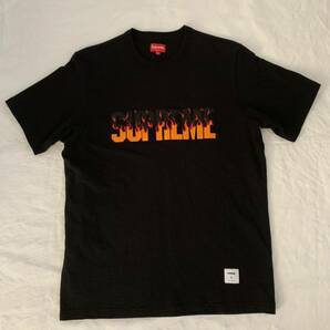 【送料無料】supreme flame tee BLACK flame s/s to 19AW シュプリーム　Tシャツ　サイズL