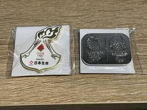 【送料無料】非売品 東京2020オリンピック tokyo2020 視覚障害者 関係者限定 マグネットバッジ ニッセイ聖火ピンバッジセット