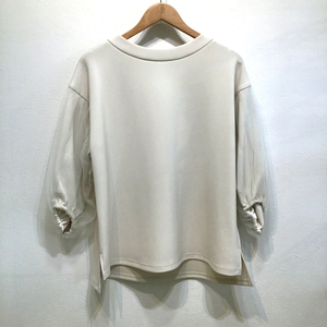 [ free shipping ]Rose Tiara rose Tiara cut and sewn chu-ruba Rune sleeve pull over tops beige ivory 42 E4-69