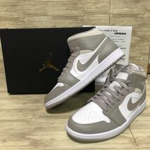 1円~ 即完 29cm 新品未使用 atmos購入 正規品 レア NIKE ナイキ AIR JORDAN1 MID ジョーダン1 554724-082 カレッジグレー 美品 スニーカー_画像1