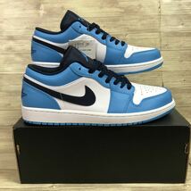 1円 28.5cm 絶版 新品未使用 ABC-MART購入 正規品 NIKE AIR JORDAN1 LOW UNC university blue ナイキ エアジョーダン553558-144 希少 レア_画像3