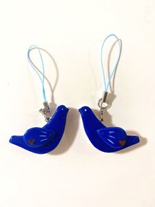 幸せの青い鳥ストラップペア