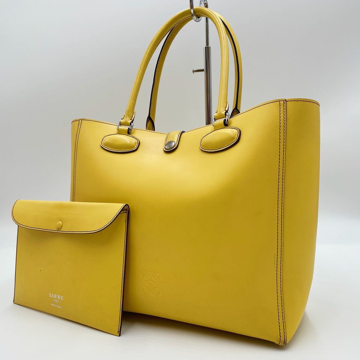 信用 ロエベ LOEWE トートバッグ レオ レザー ピンク×オレンジ